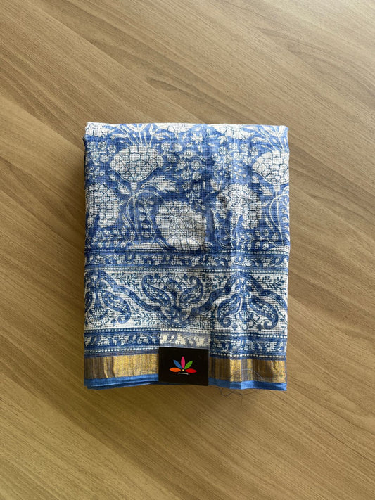 Handblock Printed Kota Doria Saree -21868