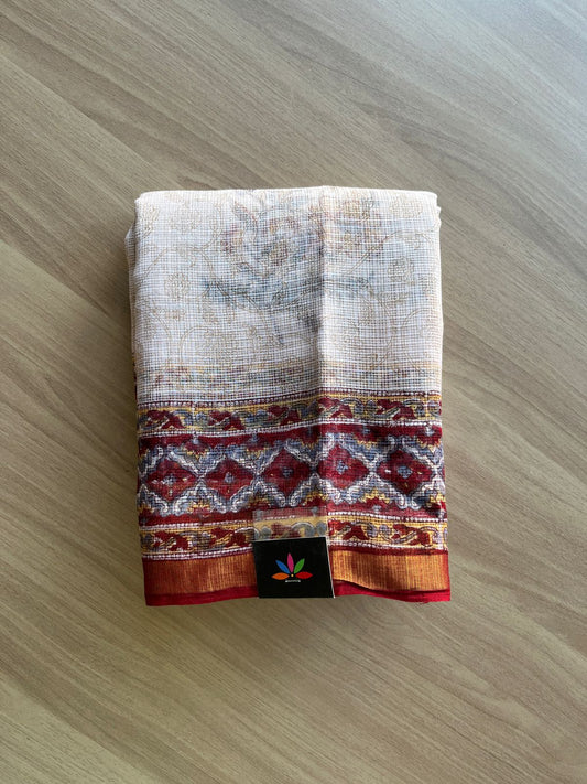 Handblock Printed Kota Doria Saree -21889-21890