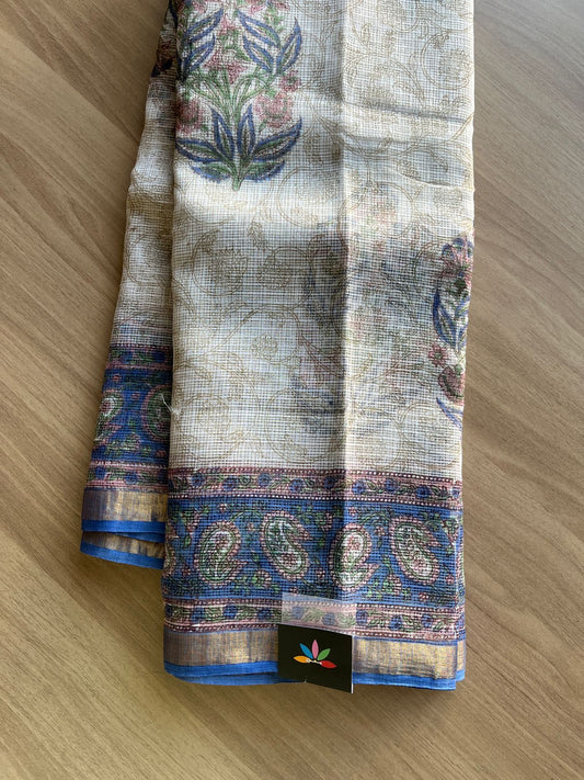 Handblock Printed Kota Doria Saree -21895-21898