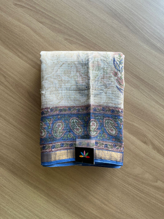Handblock Printed Kota Doria Saree -21895-21898