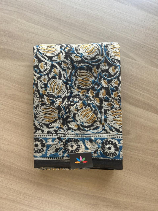 Handblock Printed Kalamkari Mul Cotton Saree -17594-17595