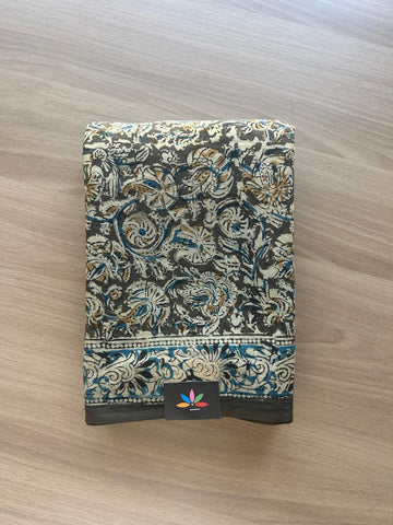 Handblock Printed Kalamkari Mul Cotton Saree -17598-17599