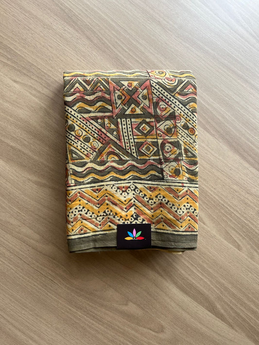 Handblock Printed Kalamkari Mul Cotton Saree -17641