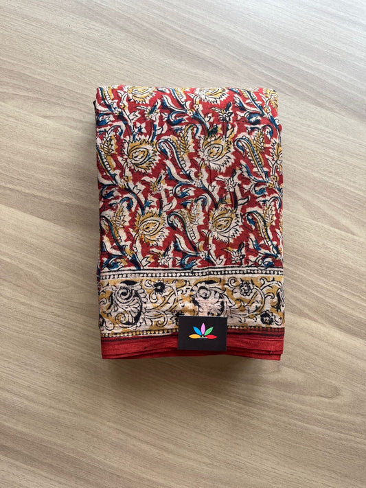 Handblock Printed Kalamkari Mul Cotton Saree -17644