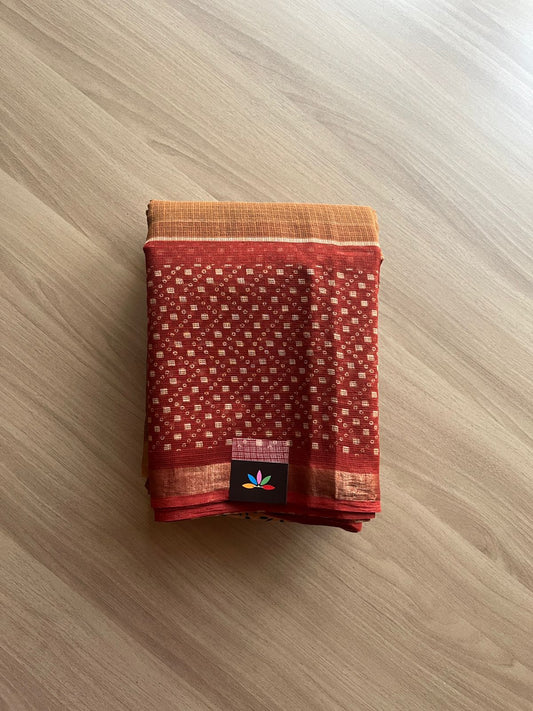 Handblock Printed Kota Doria Saree -18285-18286