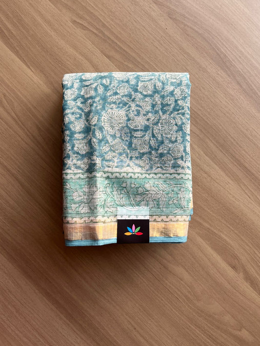 Handblock Printed Kota Doria Saree -18291-18292