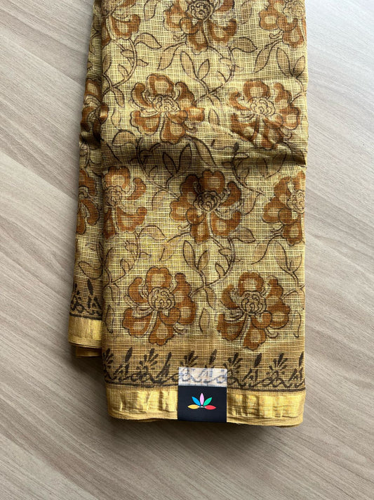Handblock Printed Kota Doria Saree -22249
