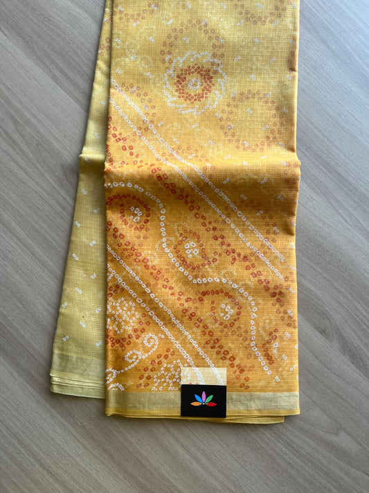 Bandhani Print Pure Kota Silk Saree -15431