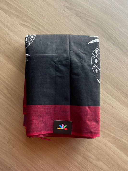 Kantha Stitch Cotton Saree -16661