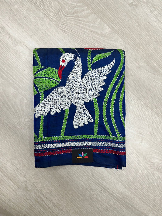 Kantha Stitch Semi Bangalore Silk Saree -23593