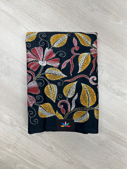 Kantha Stitch Semi Bangalore Silk Saree -23601