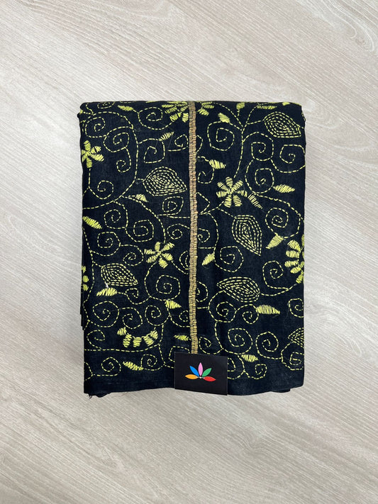 Khesh Kantha Stitch Cotton Saree - 23616