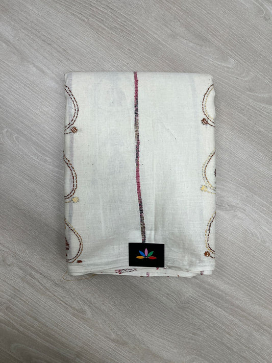 Khesh Kantha Stitch Cotton Saree - 23618