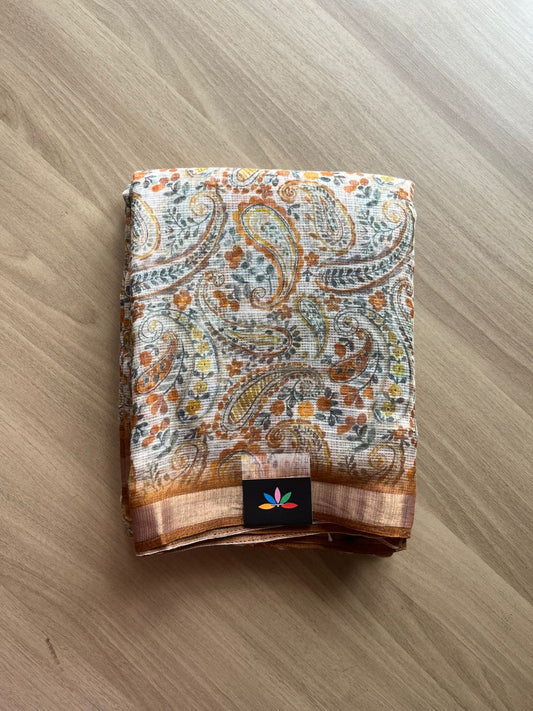 Floral Digital Printed Kota Doria Saree-23350