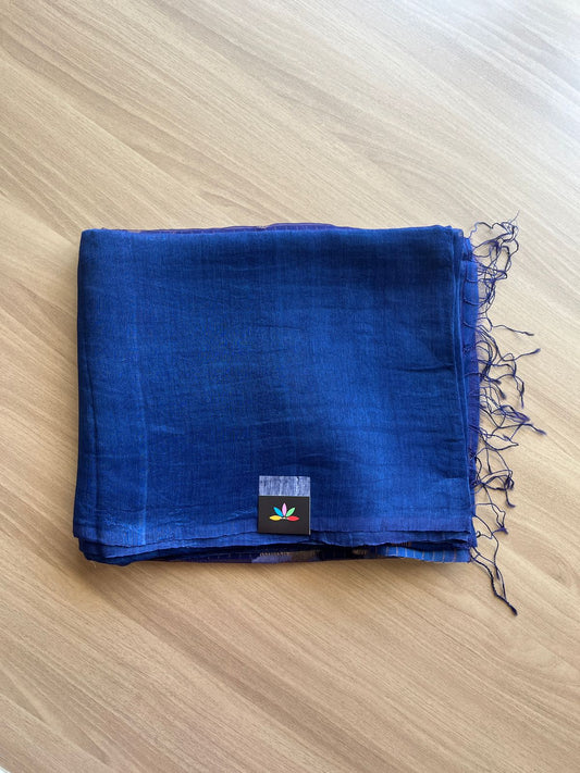 Handwoven Linen Silk Jamdani Saree - 16824
