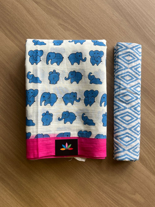 Quirky Printed Mul Cotton Saree-20452-20456