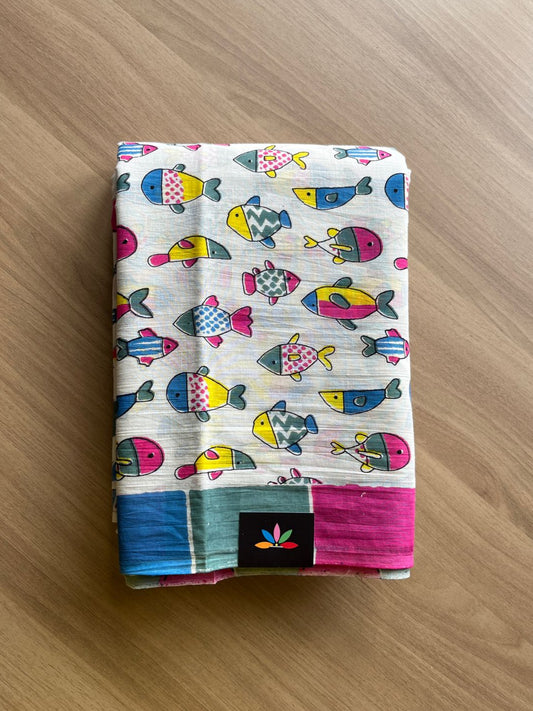 Quirky Printed Mul Cotton Saree-20457-20461