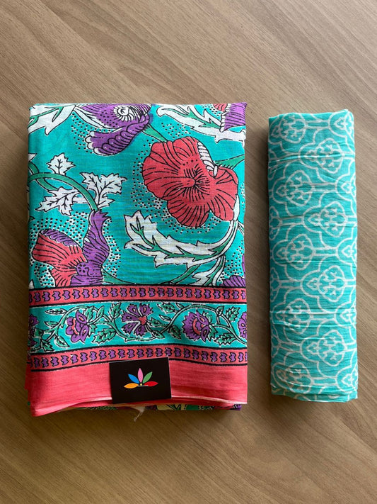 Screen Printed Mul Cotton Saree-20472-20476