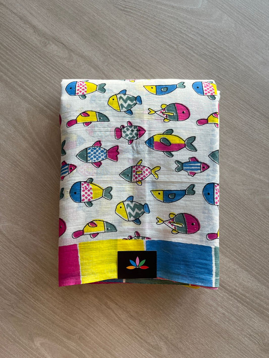 Quirky Printed Mul Cotton Saree-24241-24245