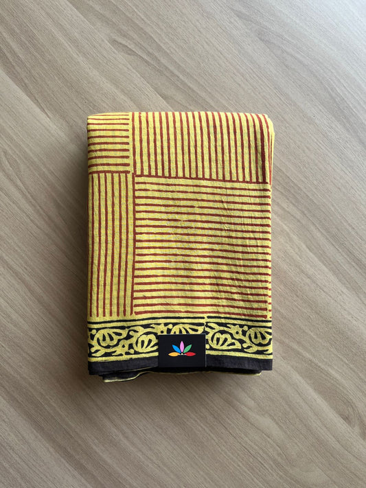 Handblock Printed Mul Cotton Saree -19317-19318