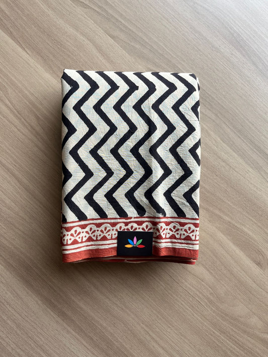 Handblock Printed Mul Cotton Saree -19319-19320