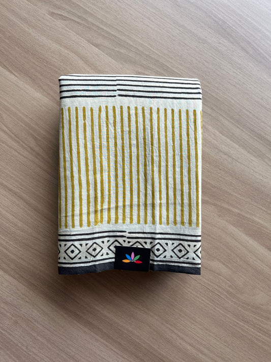 Handblock Printed Mul Cotton Saree -19323-19324