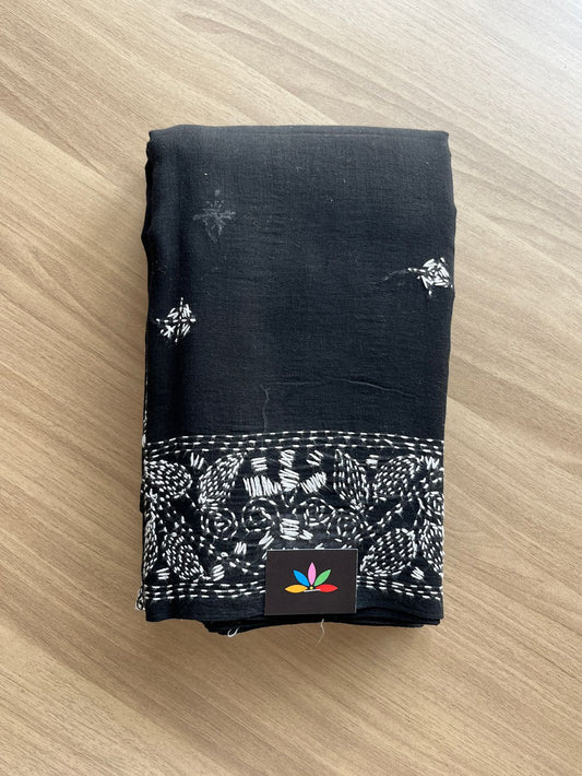 Kantha Hand Stitched Mul Cotton Saree -18846