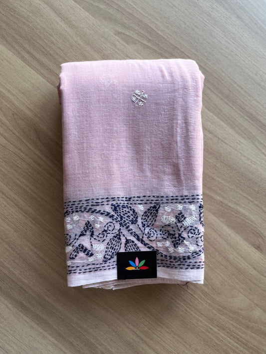 Kantha Hand Stitched Mul Cotton Saree -18847