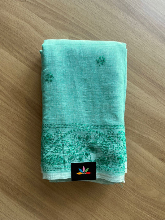 Kantha Hand Stitched Mul Cotton Saree -18854