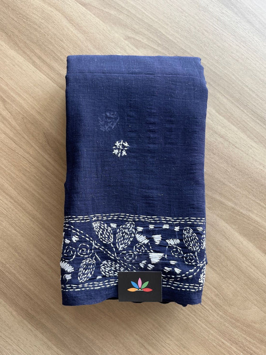 Kantha Hand Stitched Mul Cotton Saree -18856-18858