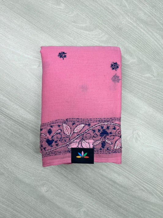 Kantha Hand Stitched Mul Cotton Saree -23584