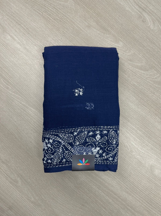 Kantha Hand Stitched Mul Cotton Saree -23587