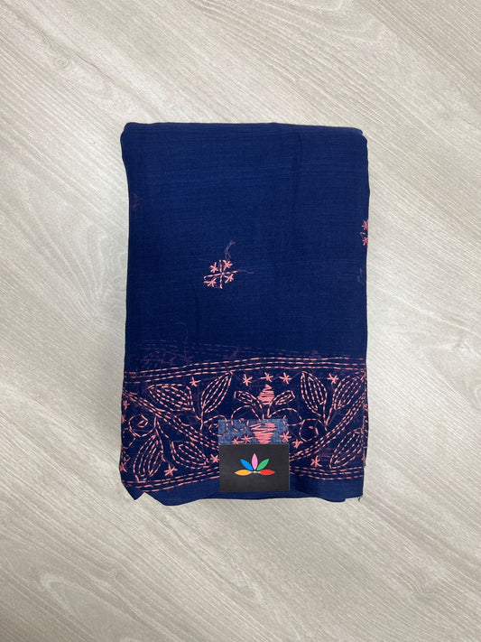 Kantha Hand Stitched Mul Cotton Saree -23764-23765
