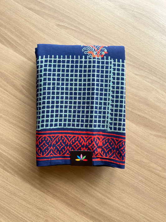 Handblock Printed Mul Cotton Saree-21299-21300