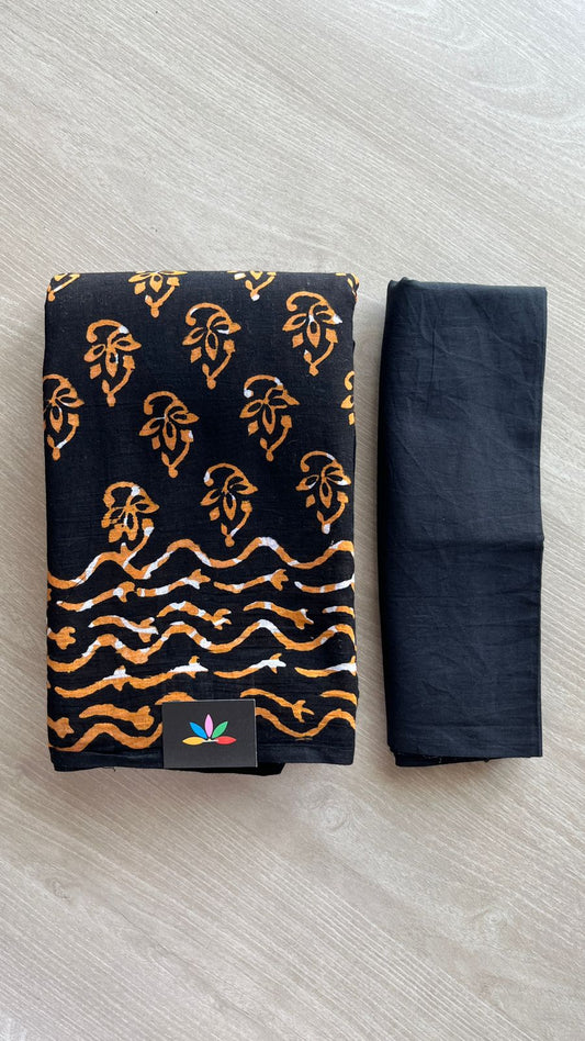 Block Printed Mul Cotton Saree-24454