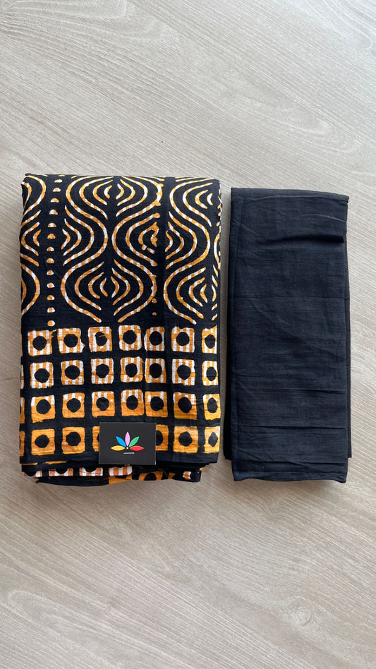 Block Printed Mul Cotton Saree-24456