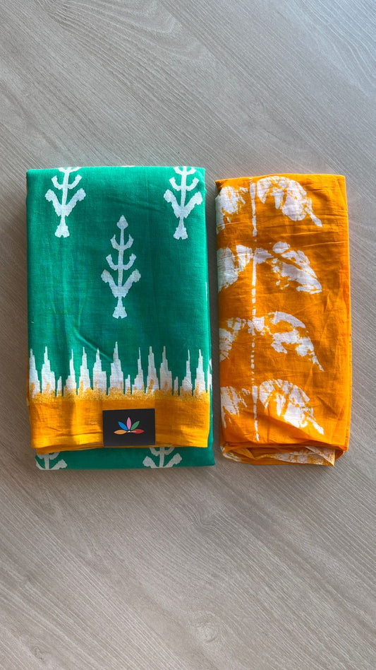 Screen Printed Mul Cotton Saree-24466