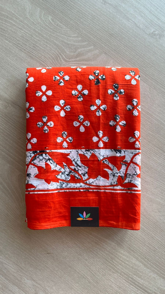 Screen Printed Mul Cotton Saree-24469