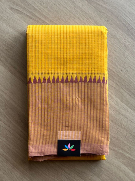 Missing checks Handloom Mangalagiri Cotton Saree -16256