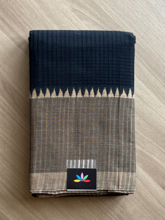 Missing checks Handloom Mangalagiri Cotton Saree -16257
