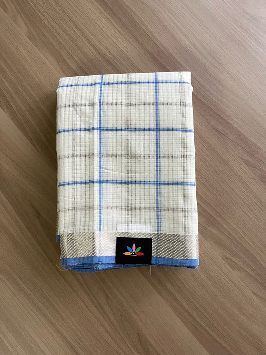 Checked Missing checks Handloom Mangalagiri Cotton Saree -22092