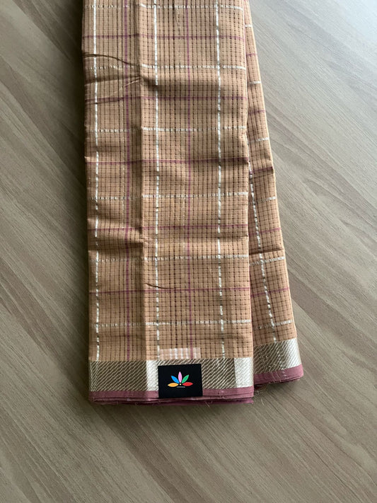 Checked Missing checks Handloom Mangalagiri Cotton Saree -22094