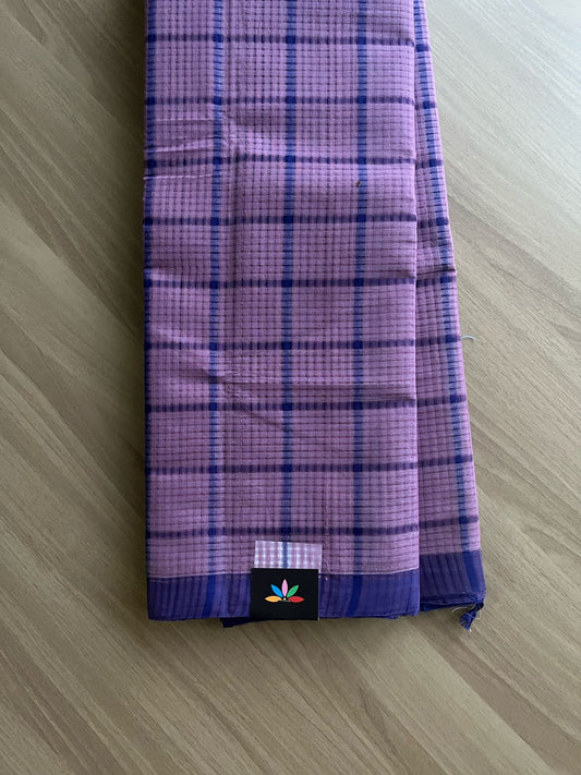 Checked Missing checks Handloom Mangalagiri Cotton Saree -22097