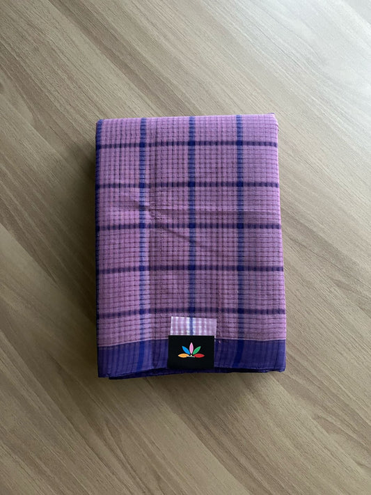 Checked Missing checks Handloom Mangalagiri Cotton Saree -22097