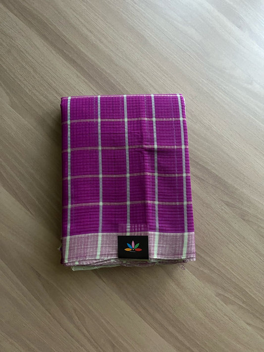 Checked Missing checks Handloom Mangalagiri Cotton Saree -22098