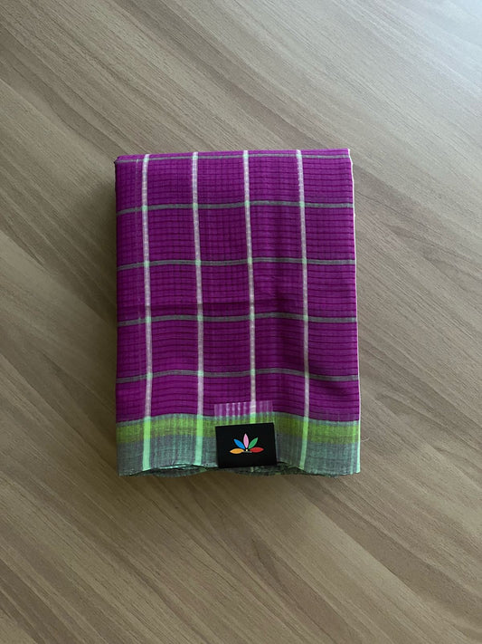 Checked Missing checks Handloom Mangalagiri Cotton Saree -22099