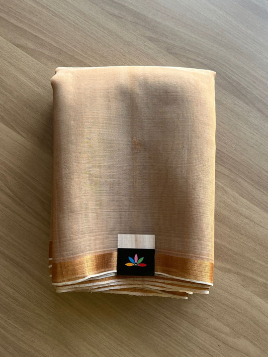 Handwoven Muslin Silk Jamdani Saree with Paithani Design Pallu -17413