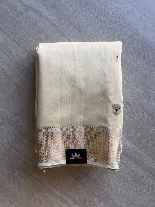 Lotus Menakari Handloom Maheshwari Cotton Silk Saree -11395