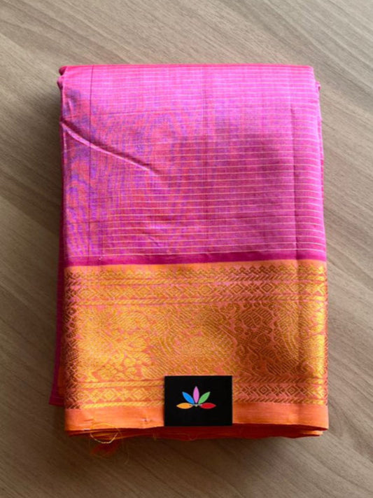 Traditional Border Handloom Mangalagiri Silk Cotton Saree -14647