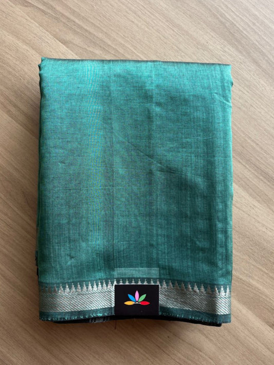 Small Border Handloom Mangalagiri Silk Cotton Saree (Thick Weave) -17940